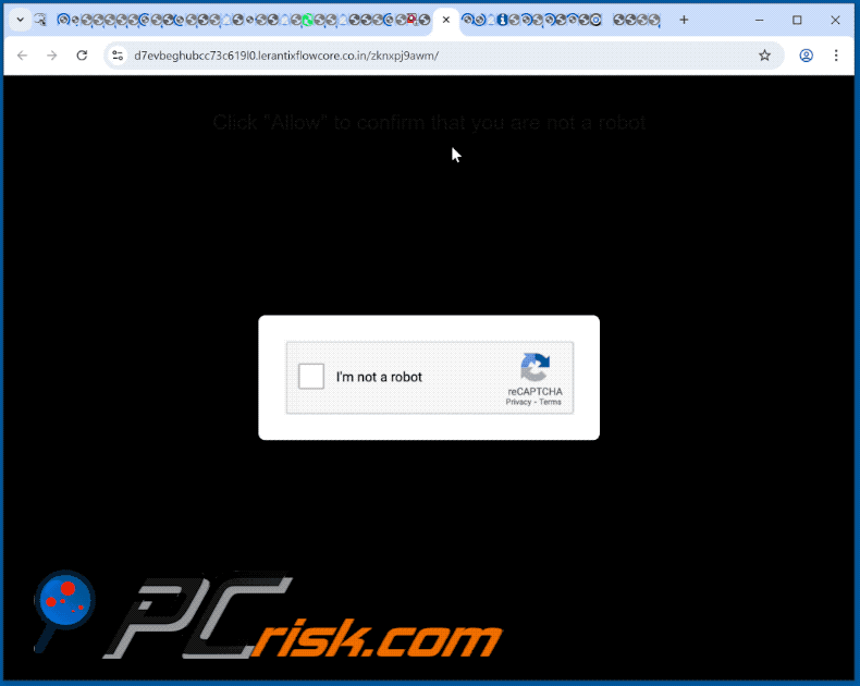 lerantixflowcore[.]co.in website appearance (GIF)