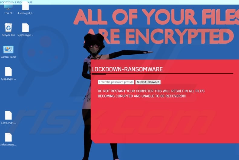 Lockdown ransomware ransom note (full-screen message)