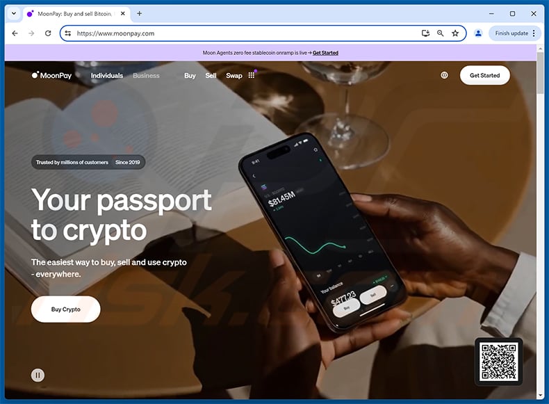 MoonPay real website (moonpay.com)