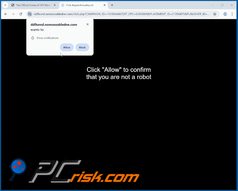 nomososkledne[.]com website appearance (GIF)