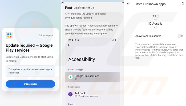 OverlayPhantom fake update prompt and accessibility permission request