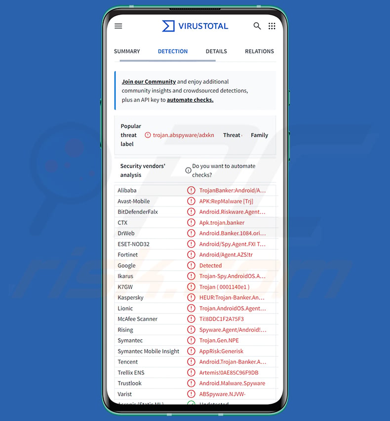 OverlayPhantom malware fake banking overlay pages