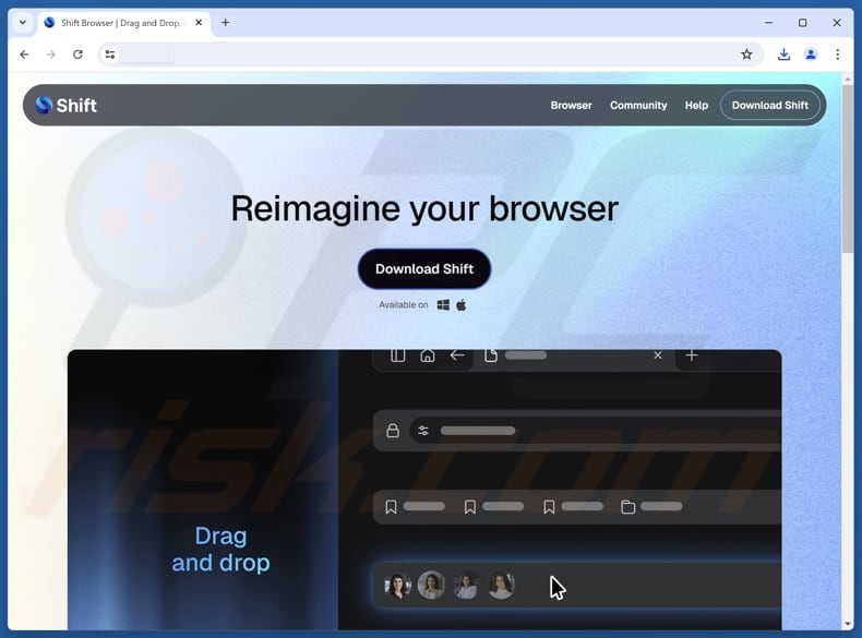Website used to promote Shift