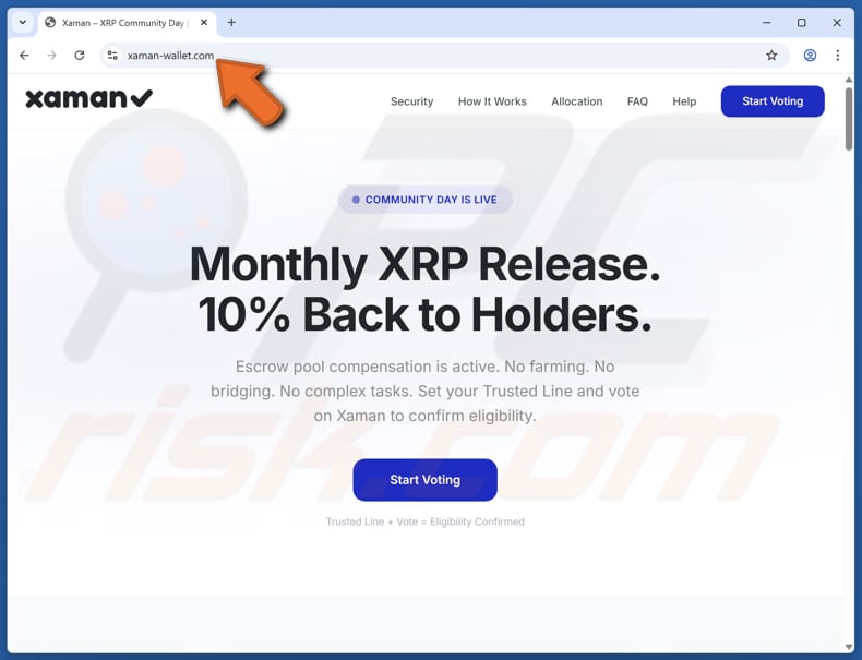 Xaman Monthly $XRP Release Scam another variant (xaman-wallet.com)