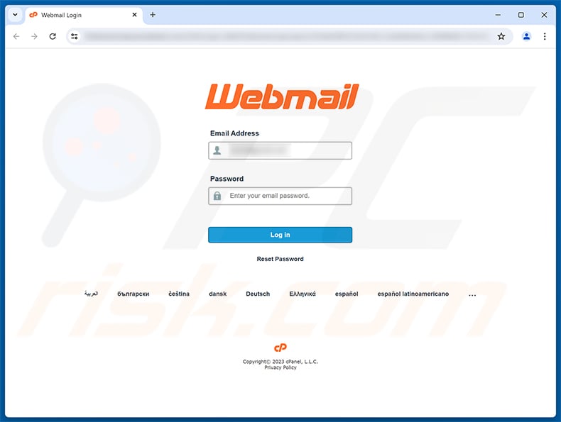 Account Maintenance Notification phishing page