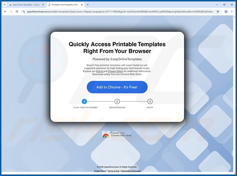 Easy Online Templates promotion website
