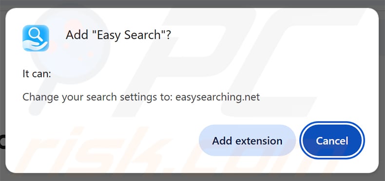 Easy Search browser hijacker permissions