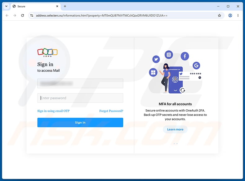 Employee Account Maintenance Notice phishing page