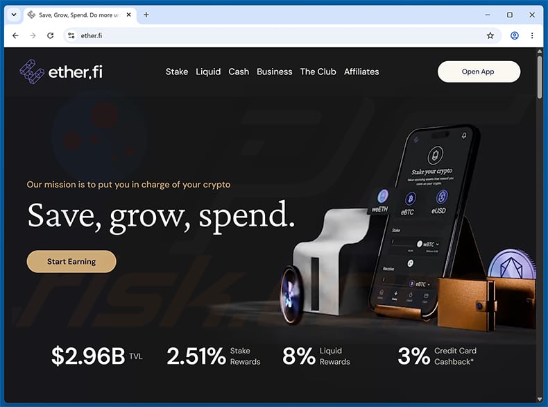EtherFiWC26 Voting Rewards Scam real website (ether.fi)