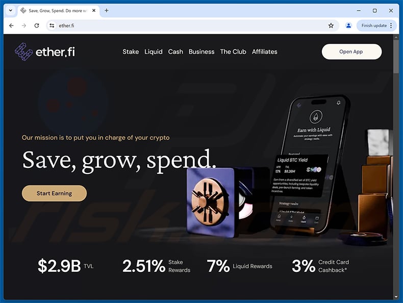 $ETHFI Vote Rewards Scam real website (ether.fi)