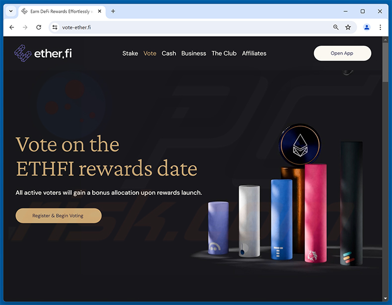 Fake Ether.fi website (vote-ether[.]fi)