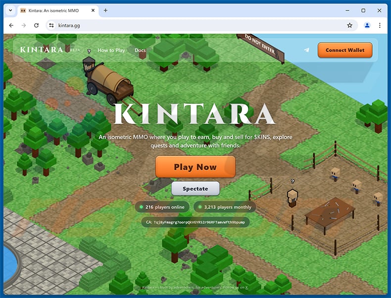 Fake Kintara Website Scam real website (kintara.gg)