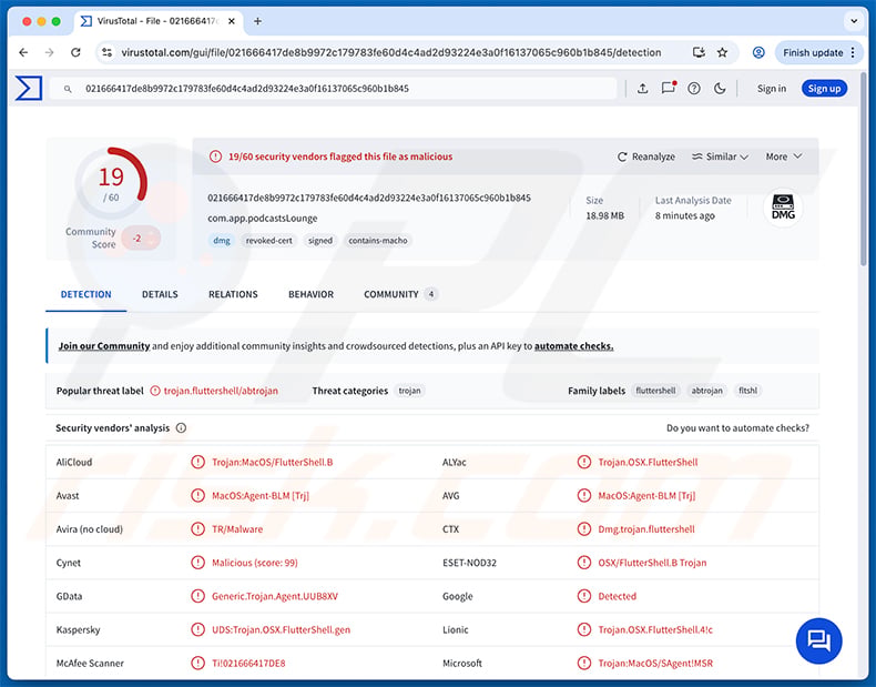 FlutterShell backdoor for Mac