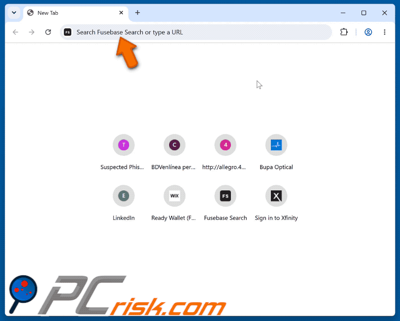 Fusebase Search (s.fusebase-search.com) browser hijacker redirecting to Yahoo (GIF)