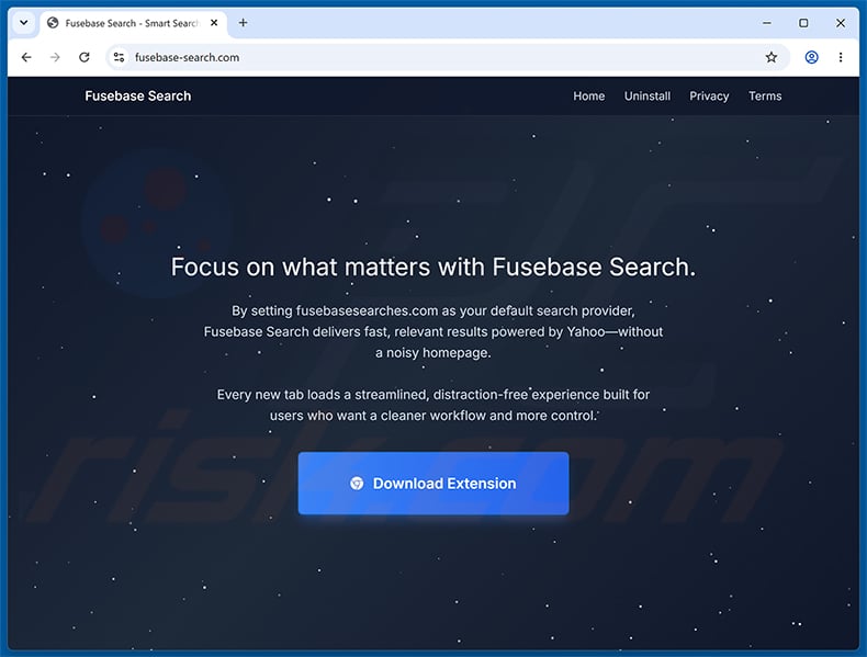 Fusebase Search (s.fusebase-search.com) browser hijacker's official promotional website