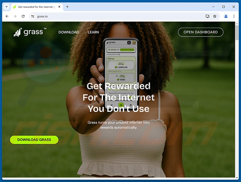 Grass Vote Rewards Scam real website (grass.io)