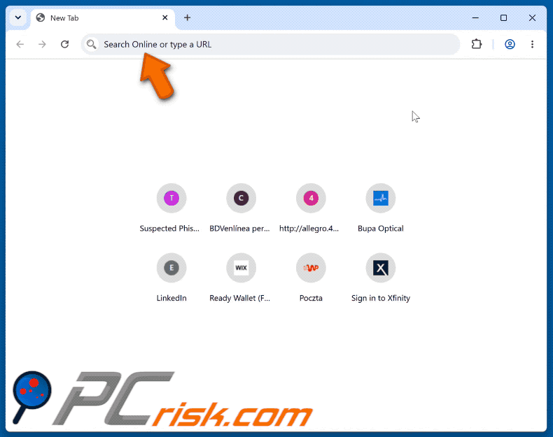 Easy Login (loginonlineapp.com) browser hijacker redirecting to Yahoo (GIF)