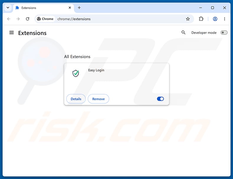 Removing Easy Login (loginonlineapp.com) related Google Chrome extensions