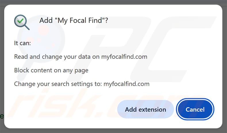 My Focal Find browser hijacker permissions