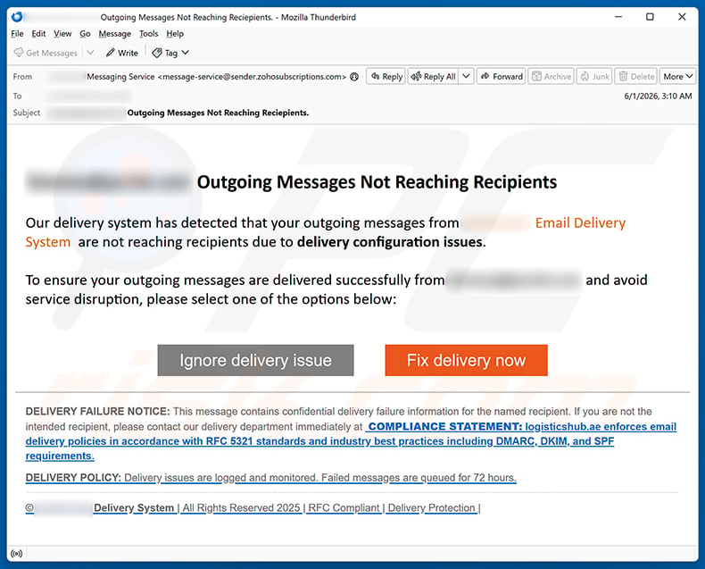 Outgoing Messages Not Reaching Recipients email spam campaign