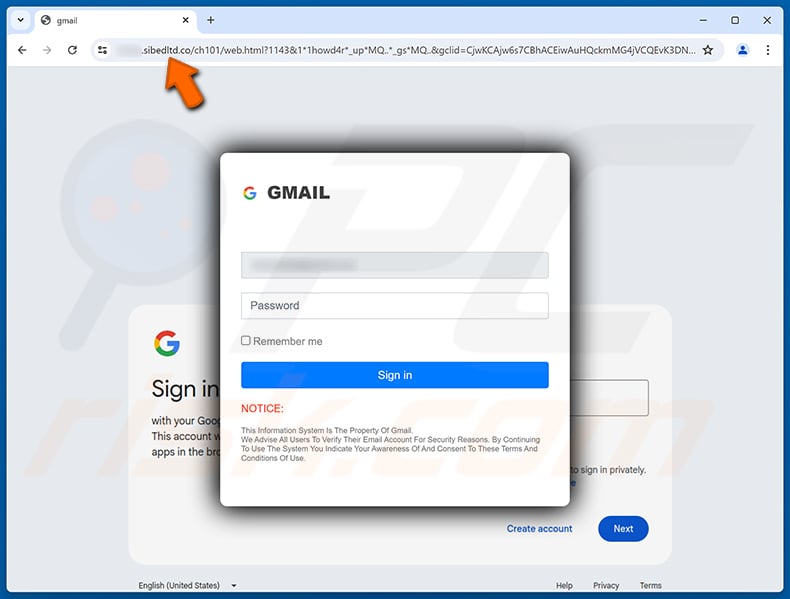 Payment Documents Email Scam phishing page