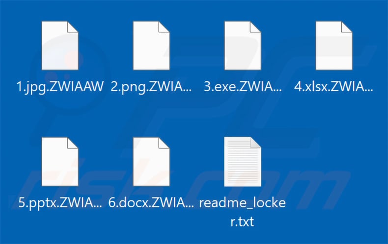 Files encrypted by Payouts Kings ransomware (.ZWIAAW extension)