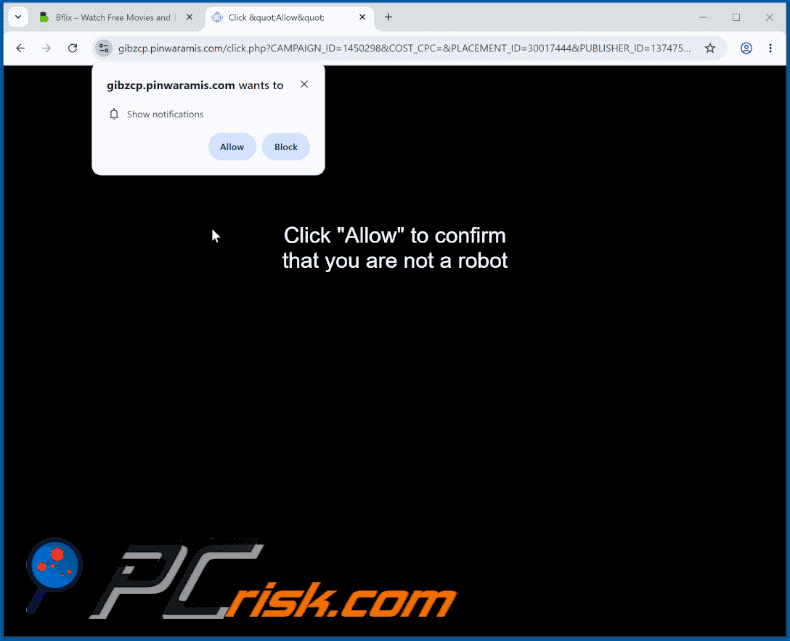 pinwaramis[.]com website appearance (GIF)