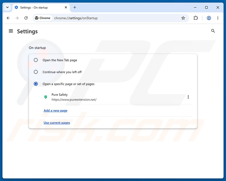 Removing Pure Safety (pureextension.net) from Google Chrome homepage