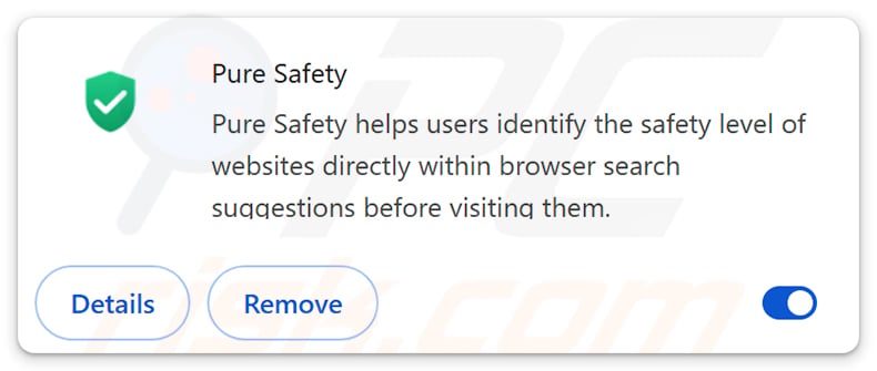 Pure Safety (pureextension.net) browser hijacker