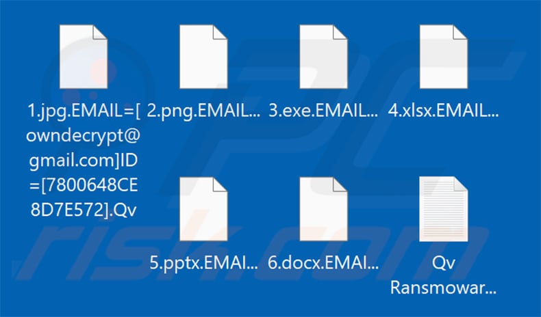 Files encrypted by Qv ransomware (.Qv extension)