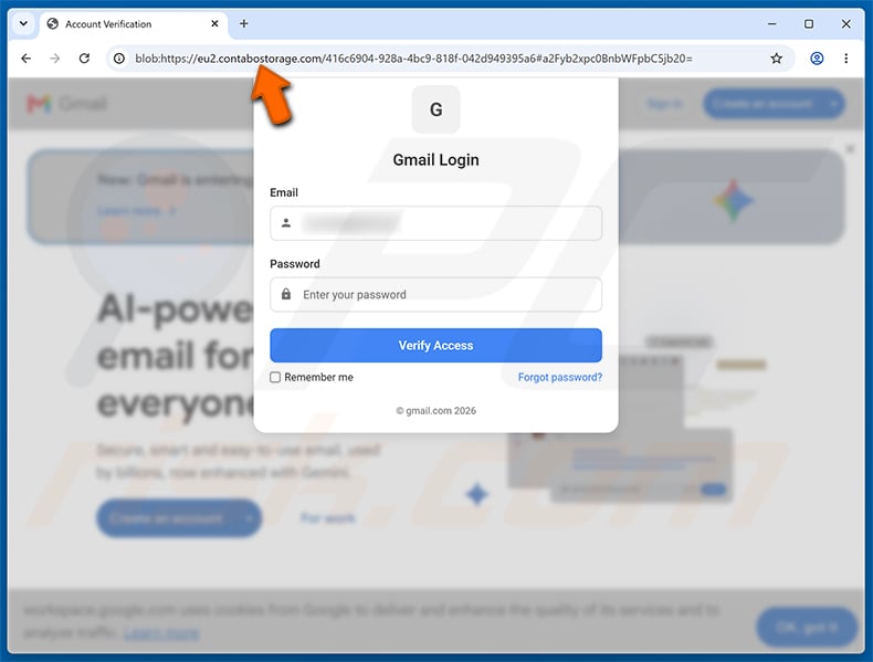 Recovery Email Was Changed Scam phishing page