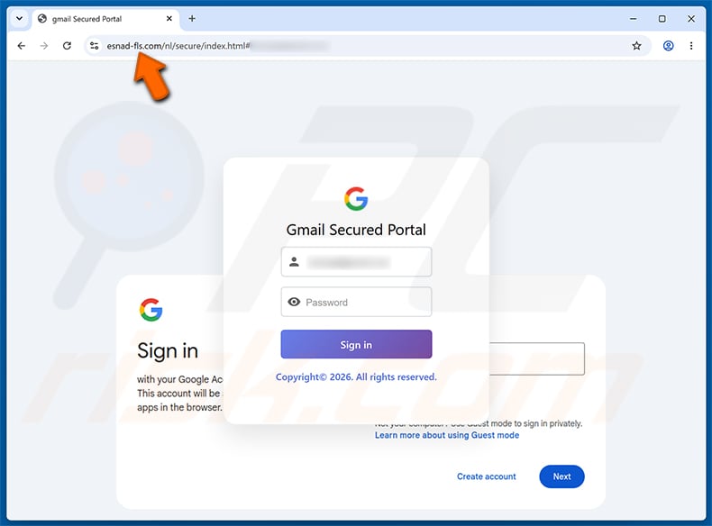 Secure Document For Review phishing page