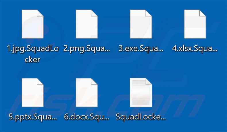 Files encrypted by SquadLocker ransomware (.SquadLocker extension)