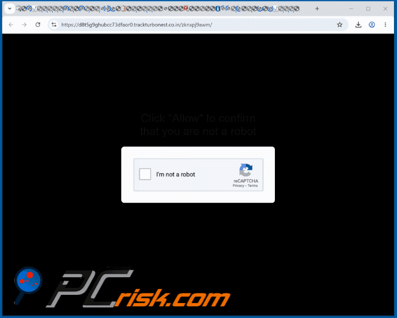 trackturbonest[.]co.in website appearance (GIF)