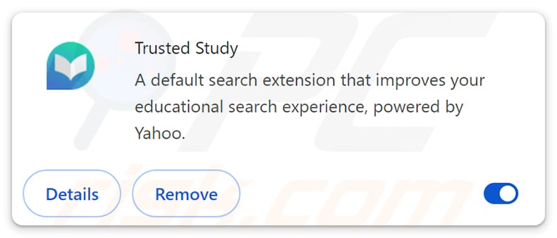 Trusted Study browser hijacker