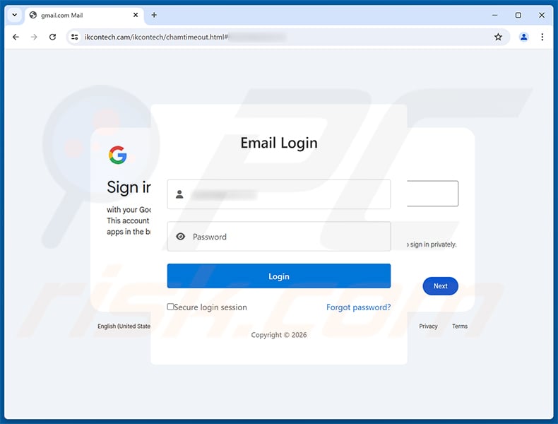 Update Related To Account Verification phishing page