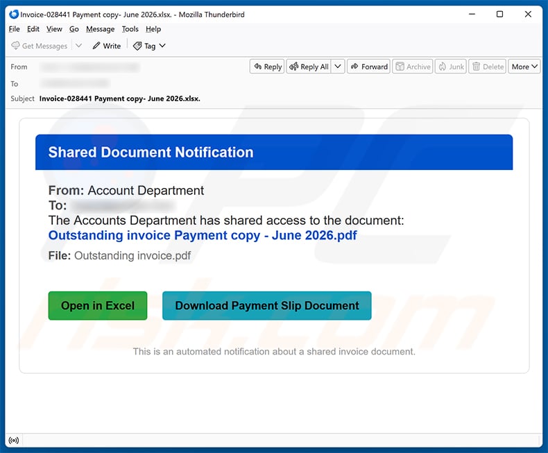 Account Department email scam (2026-07-02)