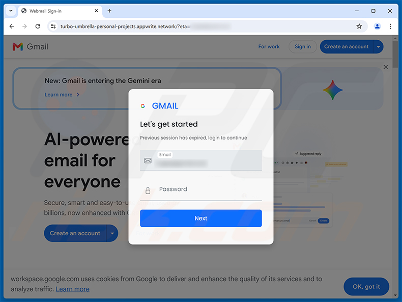Phishing site promtoed via Account Department email scam (2026-07-02)