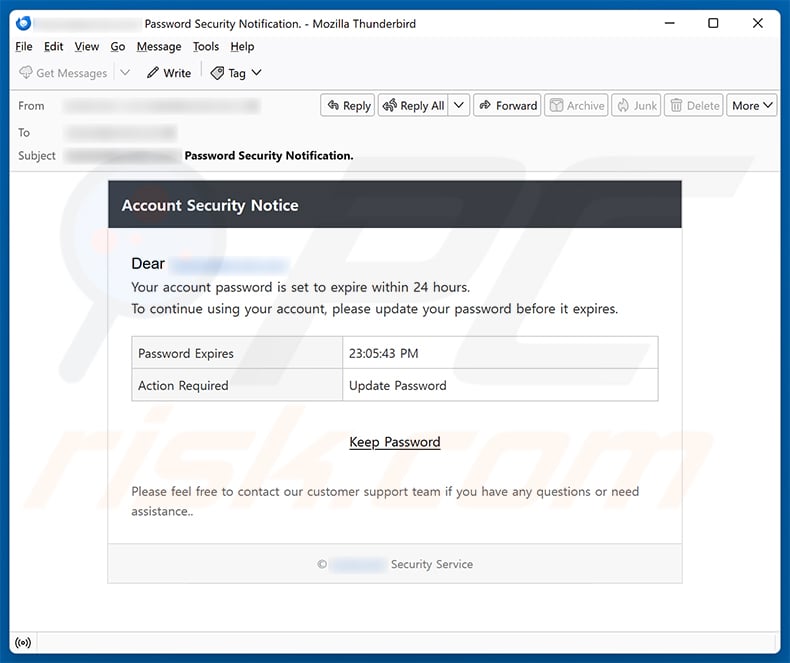 Account Security Notice email scam (2026-07-27)