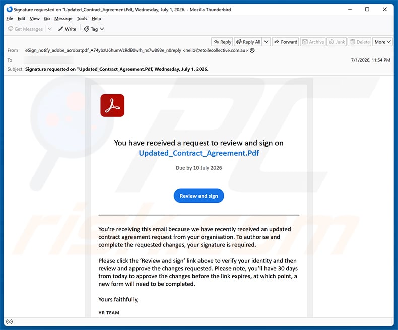 Adobe Acrobat Sign Request Email Scam (2026-07-02)