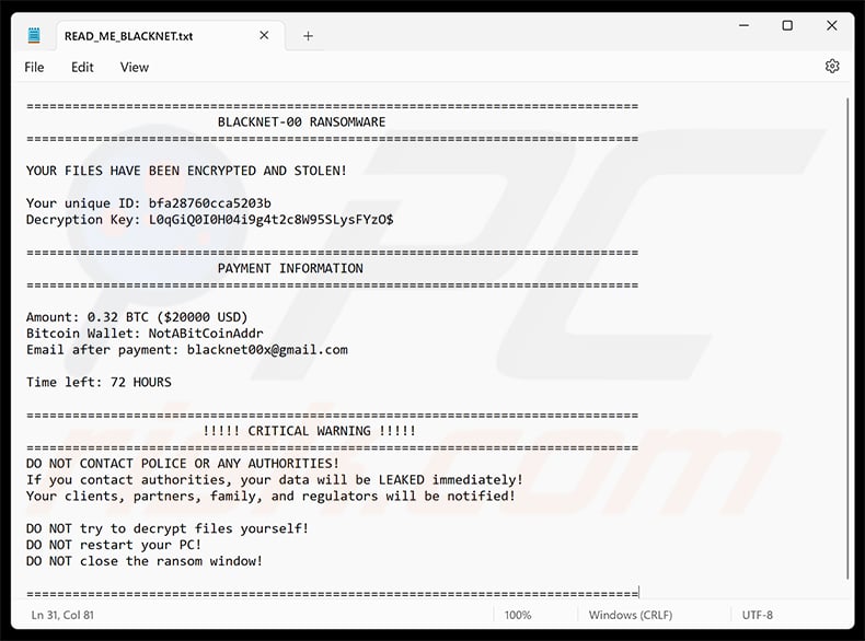 BLACKNET ransomware ransom note (READ_ME_BLACKNET.txt)