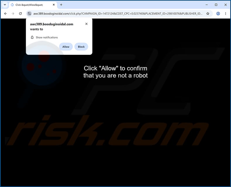 boodoginoidal[.]com ads