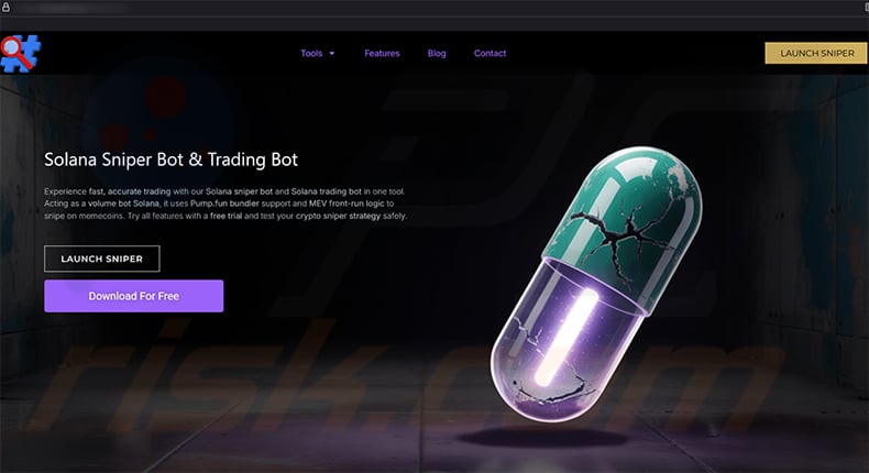 Clipboard Hijacker fake sniper bot website