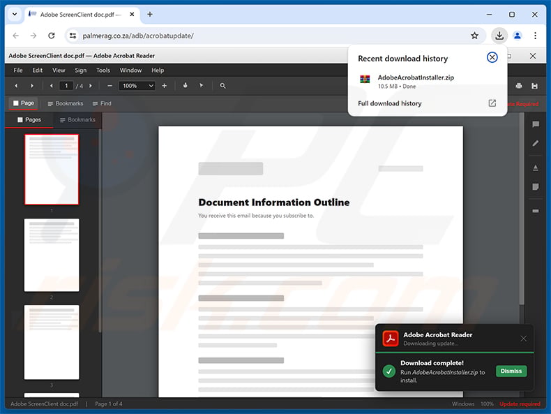 Malicious website promoted through Contract Procurement Email Virus spam campaign
