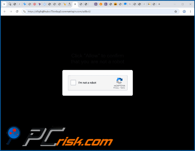 corematrixpin[.]com website appearance (GIF)
