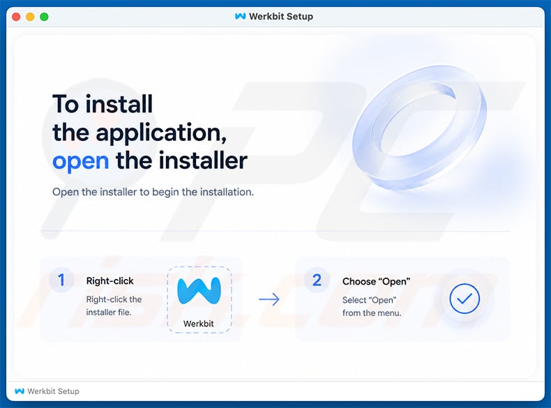 Werkbit Setup disk image used to distribute CrashStealer Malware