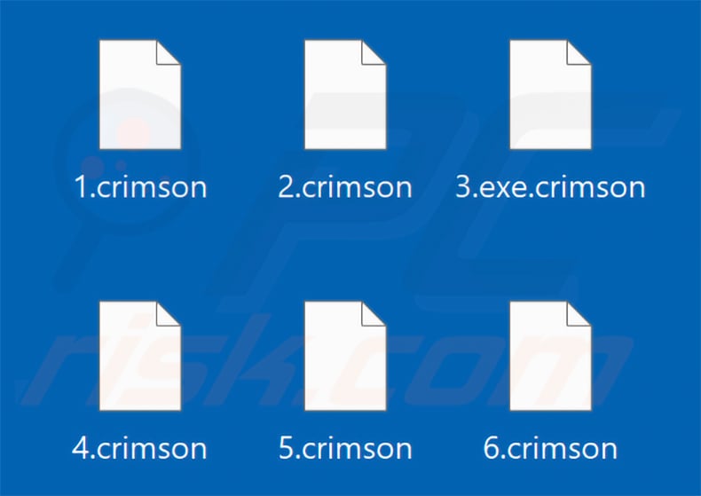 Files encrypted by CRIMSON ransomware (.crimson extension)