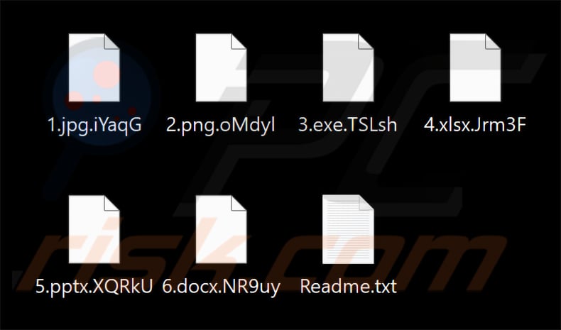 Files encrypted by Devill ransomware (random 5-character extension)