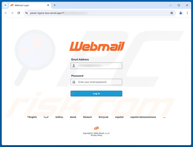 Email Migration Notice Scam phishing page