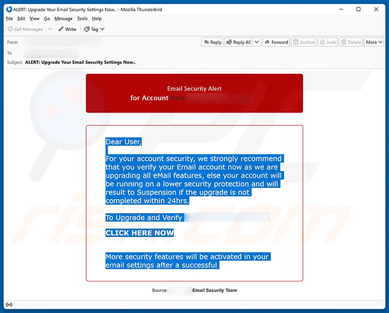 Email Security Alert Scam (2026-07-03)